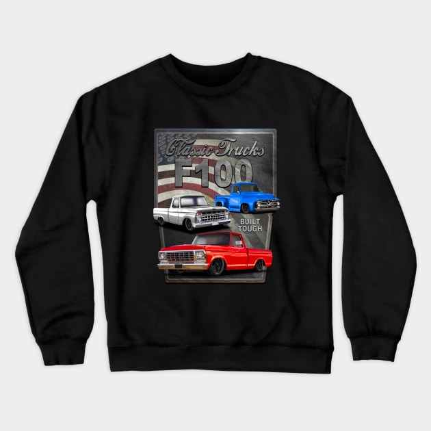 F100 Classic Truck Crewneck Sweatshirt by hardtbonez